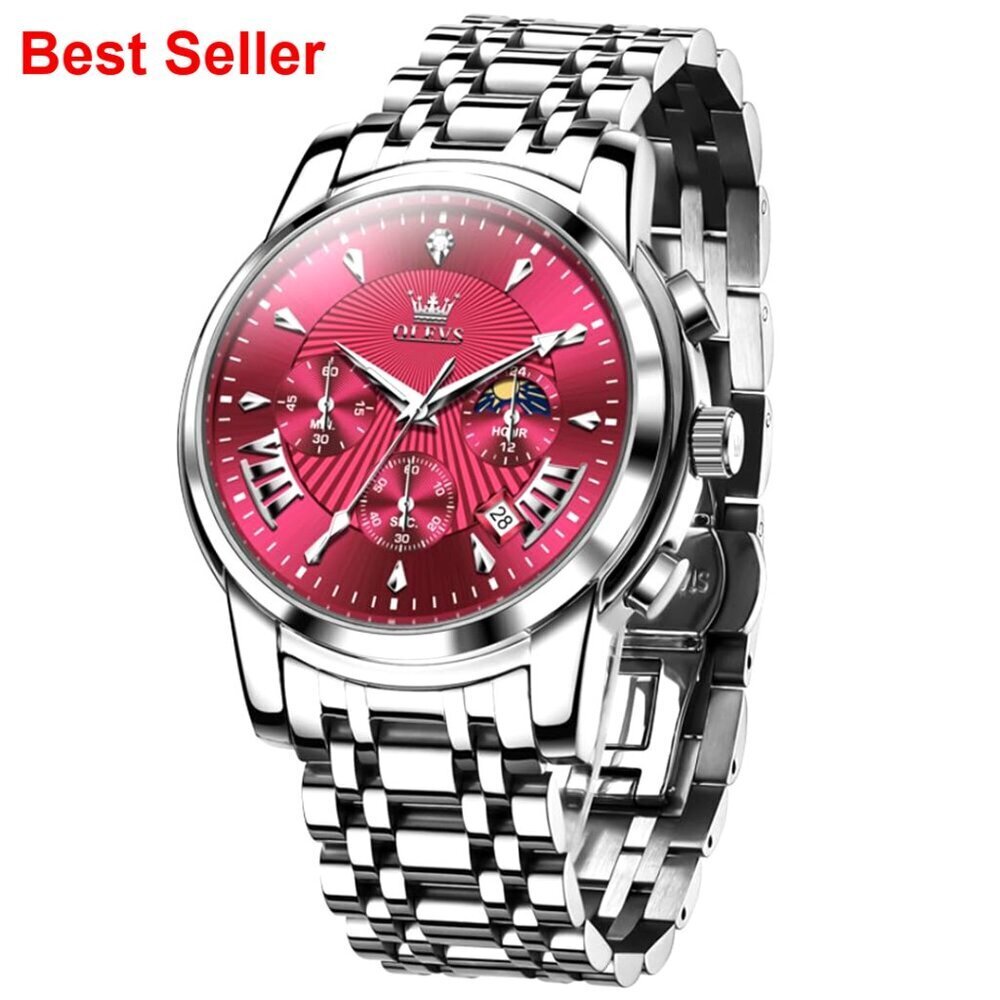 Stainless Steel Quartz Dress Watch with Luminous Chronograph